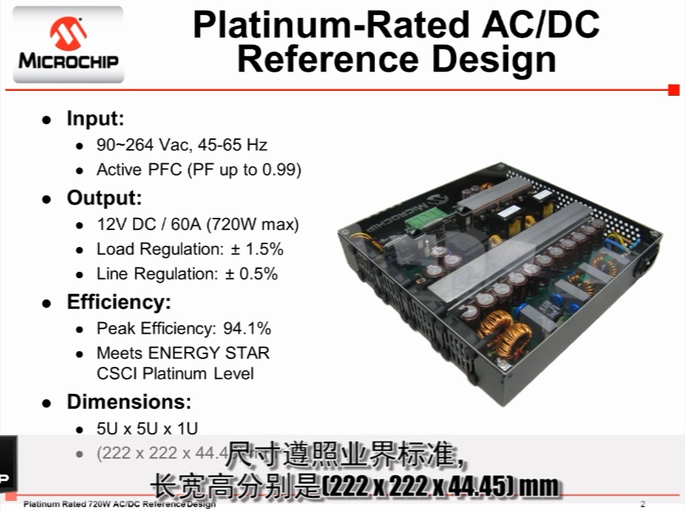 Microchip白金等级720瓦AC/DC数字电源设计方案