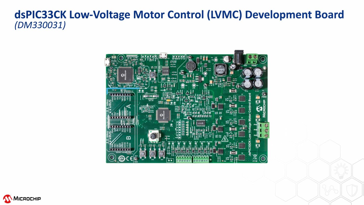 Microchip dsPIC33CK 低压电机控制（LVMC）开发板